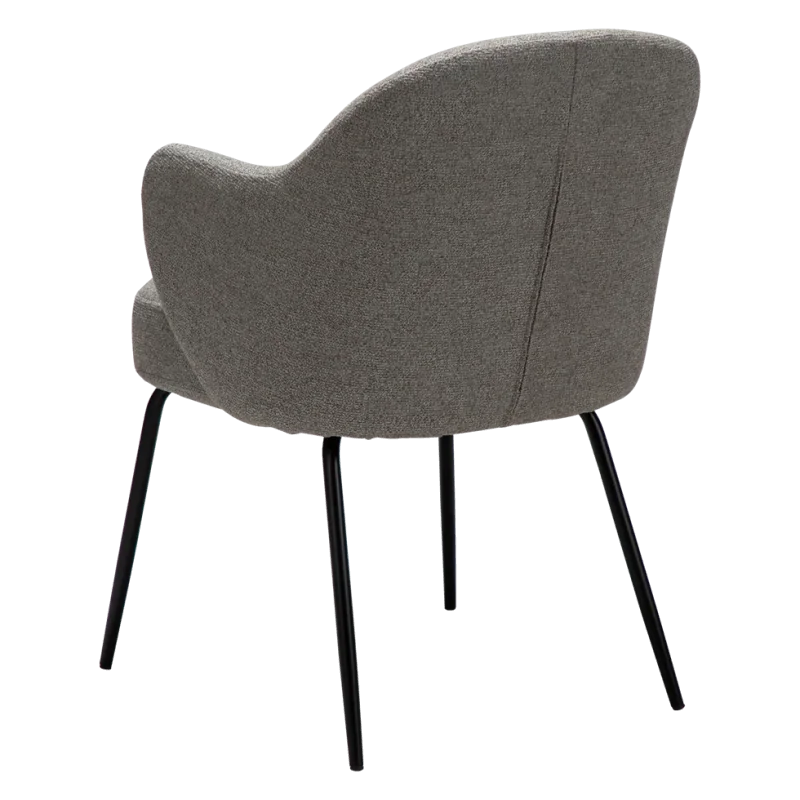 Chair Bae Black Frame by M.Georgsen with boucle fabric 57 x 61 x 80cm