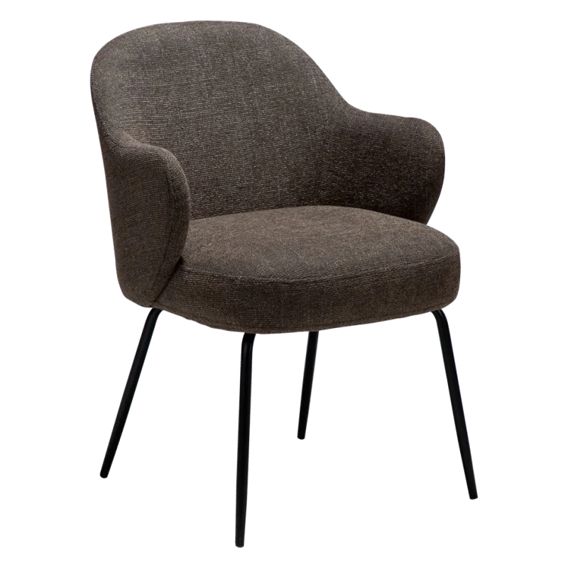 Chair Bae Black Frame by M.Georgsen with boucle fabric 57 x 61 x 80cm