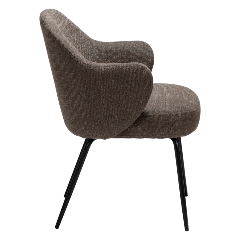 Chair Bae Black Frame by M.Georgsen with boucle fabric 57 x 61 x 80cm