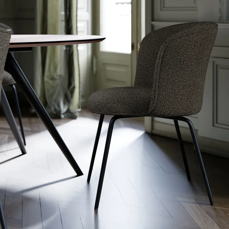 Καρέκλα Bliss Black frame by Says Who με ύφασμα μπουκλέ 63 x 64 x 83cm
