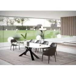 Τραπέζι Lince από χαλαζία σχήμα βαρελιού 200x106cm 220x110cm 240x114cm