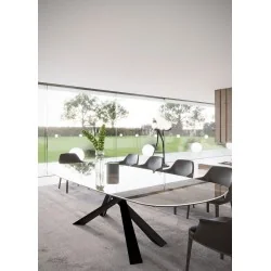 Τραπέζι Lince από χαλαζία σχήμα βαρελιού 200x106cm 220x110cm 240x114cm