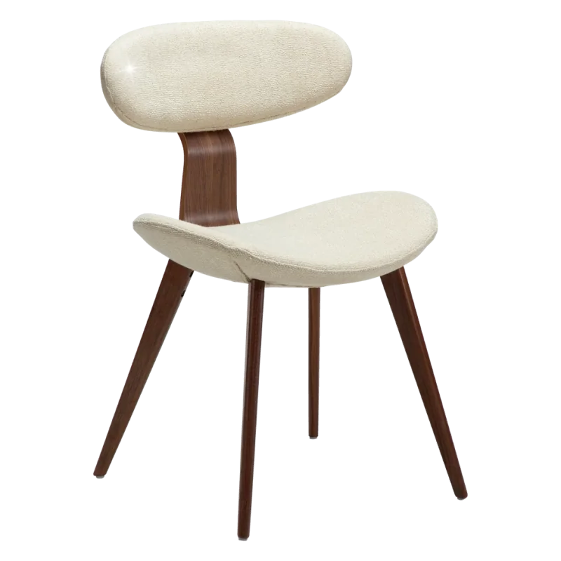 Chair Buckle walnut by Jacob Amtorp with boucle fabric 57 x 58 x 82cm