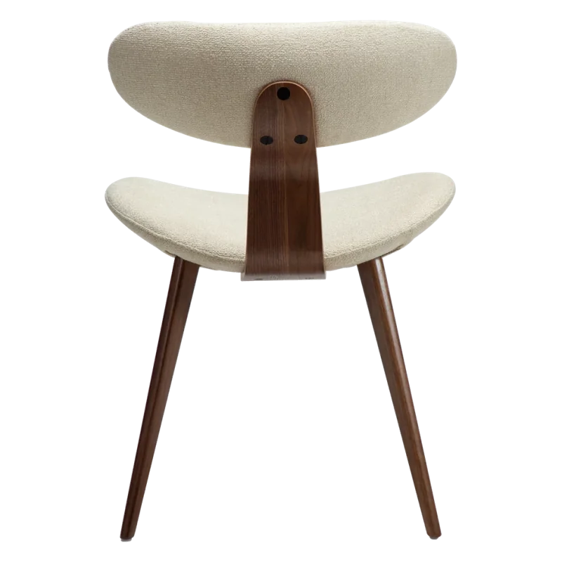 Chair Buckle walnut by Jacob Amtorp with boucle fabric 57 x 58 x 82cm