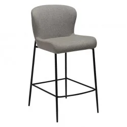Σκαμπό Bar Glam Black Frame by Sanne Protin γκρι-καφέ μπουκλέ 49x58x96