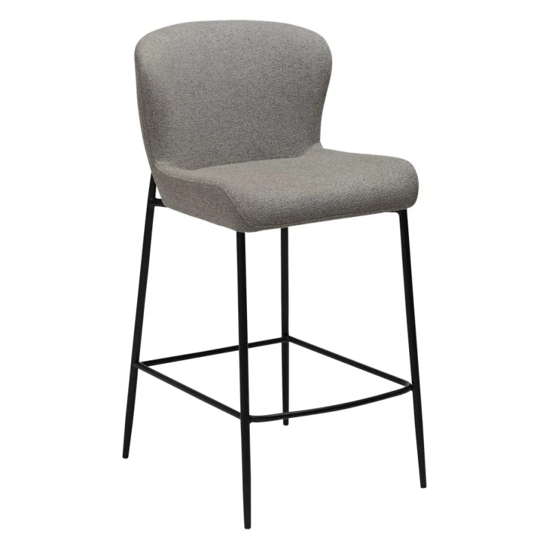 Σκαμπό Bar Glam Black Frame by Sanne Protin γκρι-καφέ μπουκλέ 49x58x96