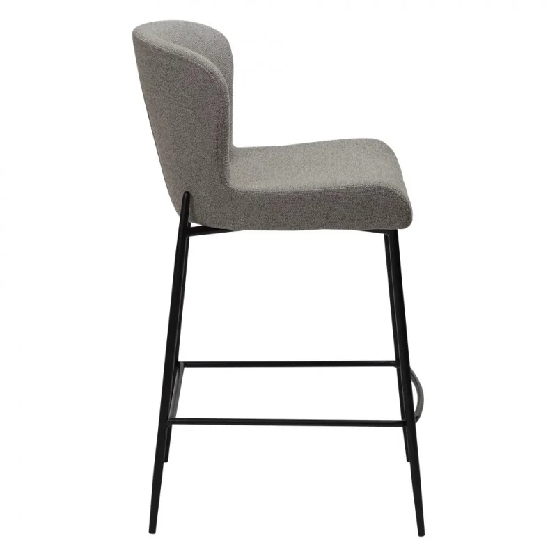 Σκαμπό Bar Glam Black Frame by Sanne Protin γκρι-καφέ μπουκλέ 49x58x96