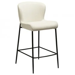 Bar Stool Glam Black Frame by Sanne Protin cream boucle 49 x 58 x 96cm
