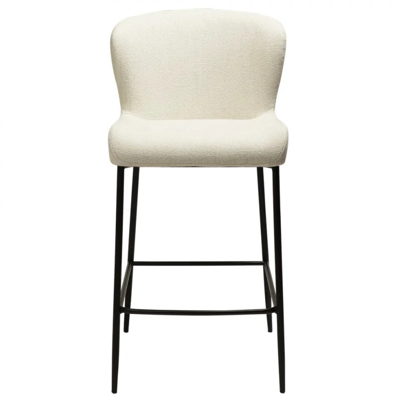 Σκαμπό Bar Glam Black Frame by Sanne Protin κρεμ μπουκλέ 49x58x96cm