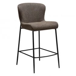 Bar Stool Glam Brass Frame by Sanne Protin brown boucle 49 x 58 x 96cm
