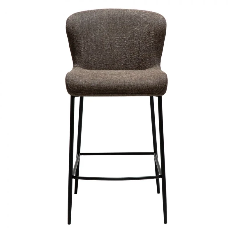 Σκαμπό Bar Glam Brass Frame by Sanne Protin καφέ μπουκλέ 49x58x96cm