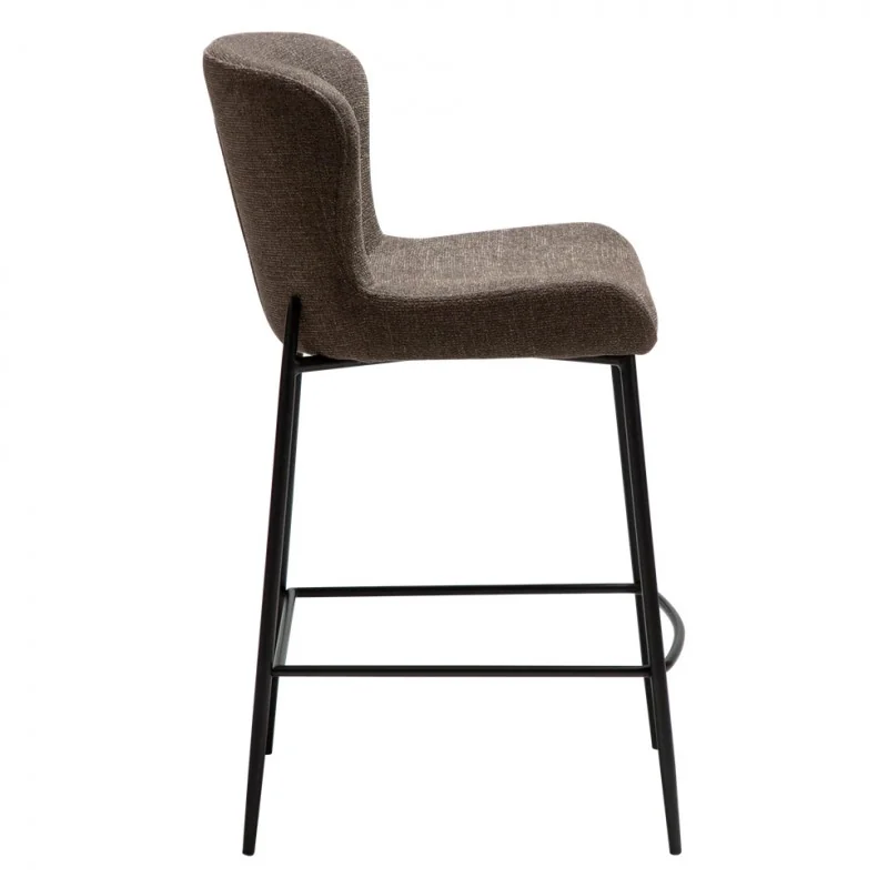 Σκαμπό Bar Glam Brass Frame by Sanne Protin καφέ μπουκλέ 49x58x96cm