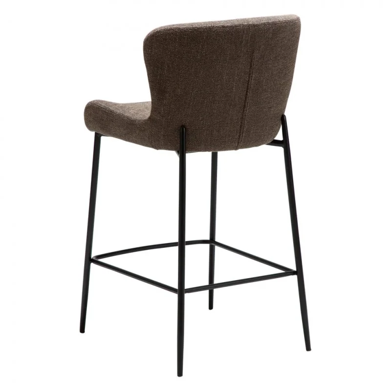 Σκαμπό Bar Glam Brass Frame by Sanne Protin καφέ μπουκλέ 49x58x96cm