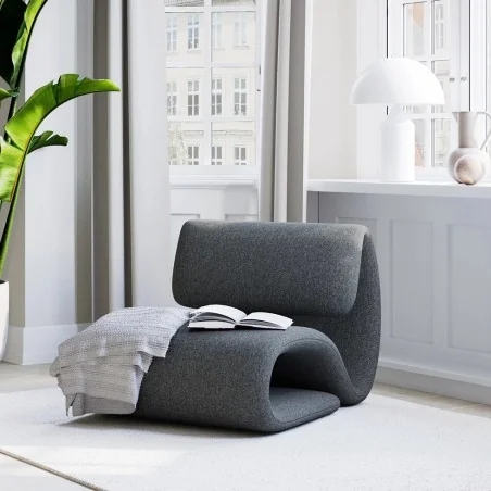 Lounge Chair Dubna by M.Georgsen grey boucle fabric 75 x 92 x 64cm