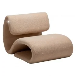 Lounge Chair Dubna by M.Georgsen beige boucle fabric 75 x 92 x 64cm