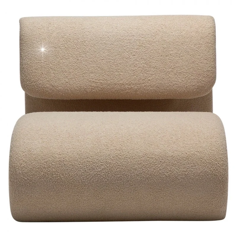 Lounge Chair Dubna by M.Georgsen beige boucle fabric 75 x 92 x 64cm