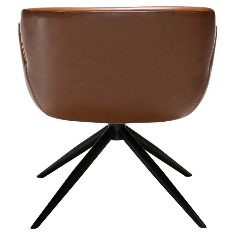 Swivel Armchair Gaia by Finn Nielsen brown faux leather 70 x 64 x 73cm