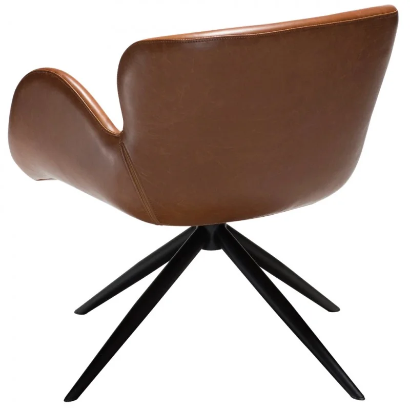 Swivel Armchair Gaia by Finn Nielsen brown faux leather 70 x 64 x 73cm