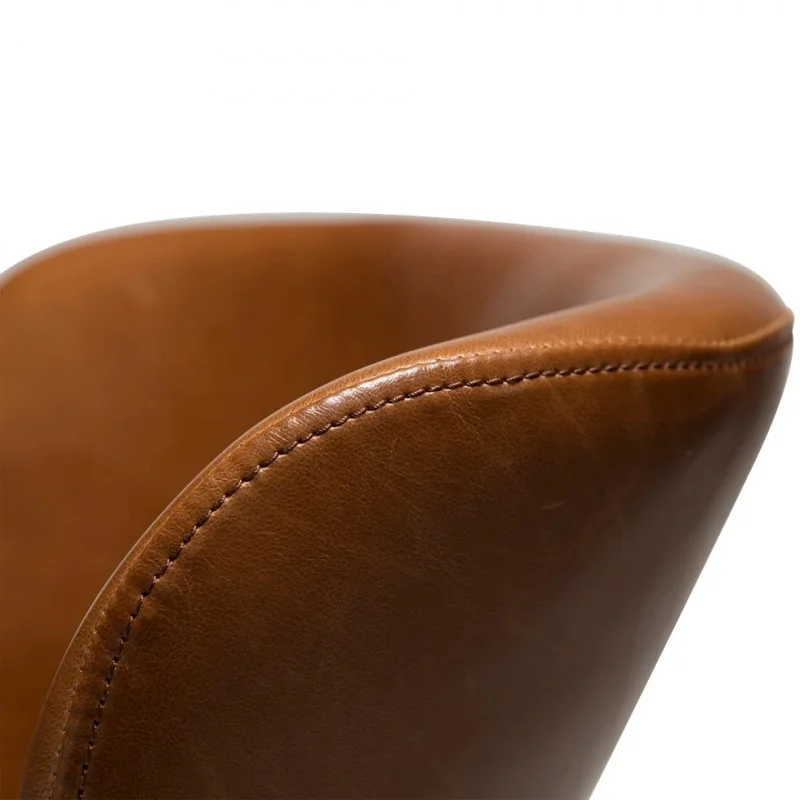 Swivel Armchair Gaia by Finn Nielsen brown faux leather 70 x 64 x 73cm