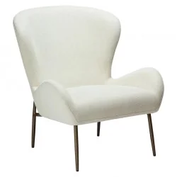 Πολυθρόνα Glam Brass Frame by Sanne Protin υπόλευκο μπουκλέ 74x82x85cm
