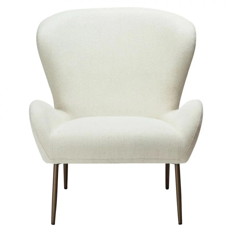 Armchair Glam Brass Frame by Sanne Protin off-white boucle 74x82x85cm