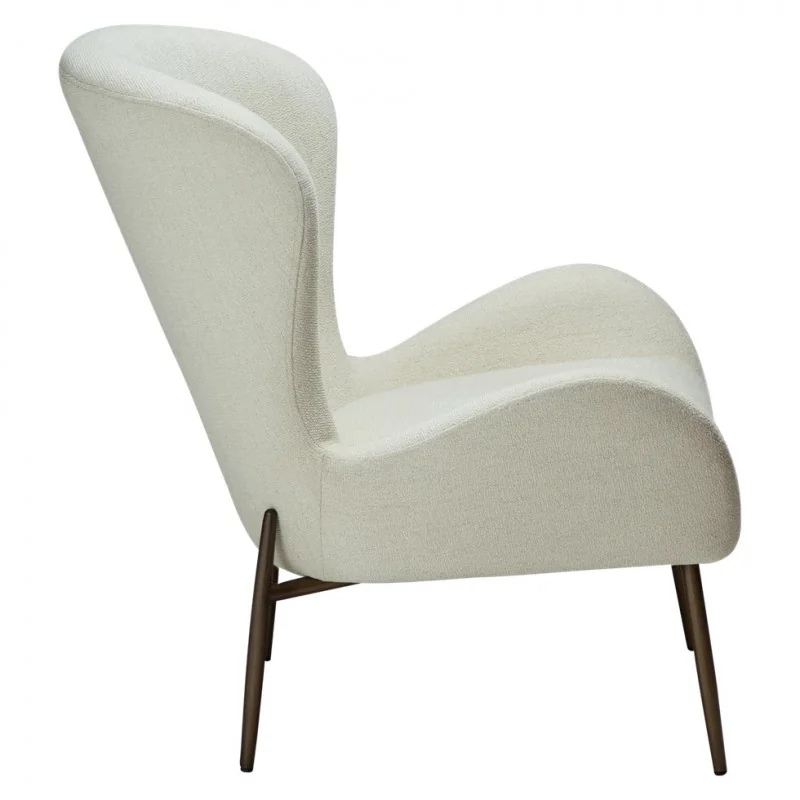 Armchair Glam Brass Frame by Sanne Protin off-white boucle 74x82x85cm