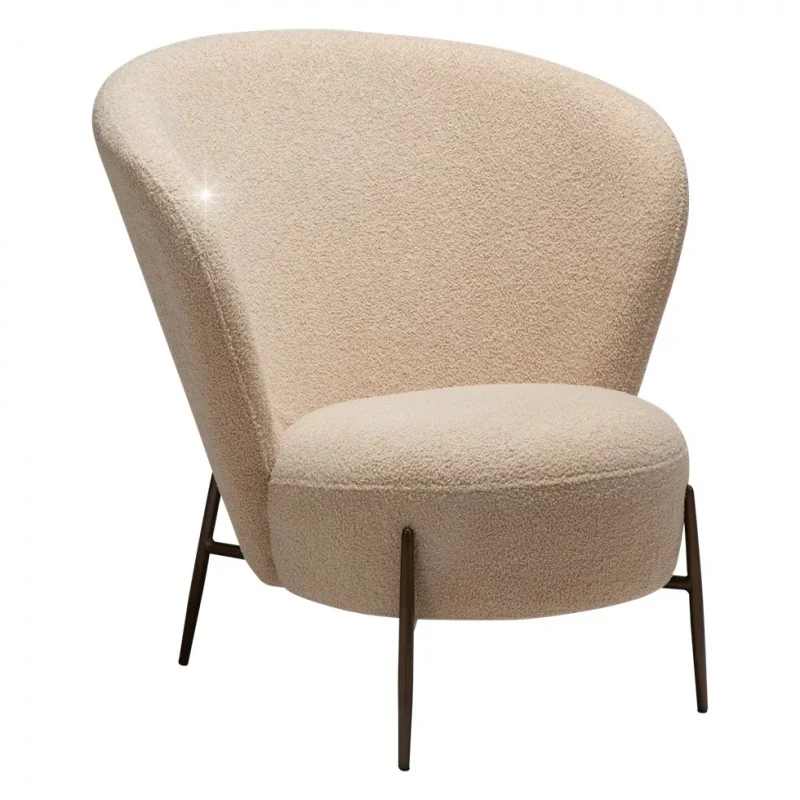 Lounge Chair Orbit by Amtorp design beige boucle fabric 84 x 83 x 84cm