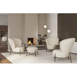 Lounge Chair Orbit by Amtorp design Ivory boucle fabric 84 x 83 x 84cm
