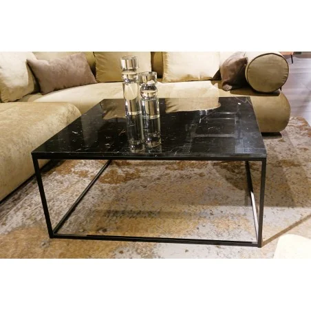 Coffee table Key West Black marble top 80 x 80cm & 100 x 100cm
