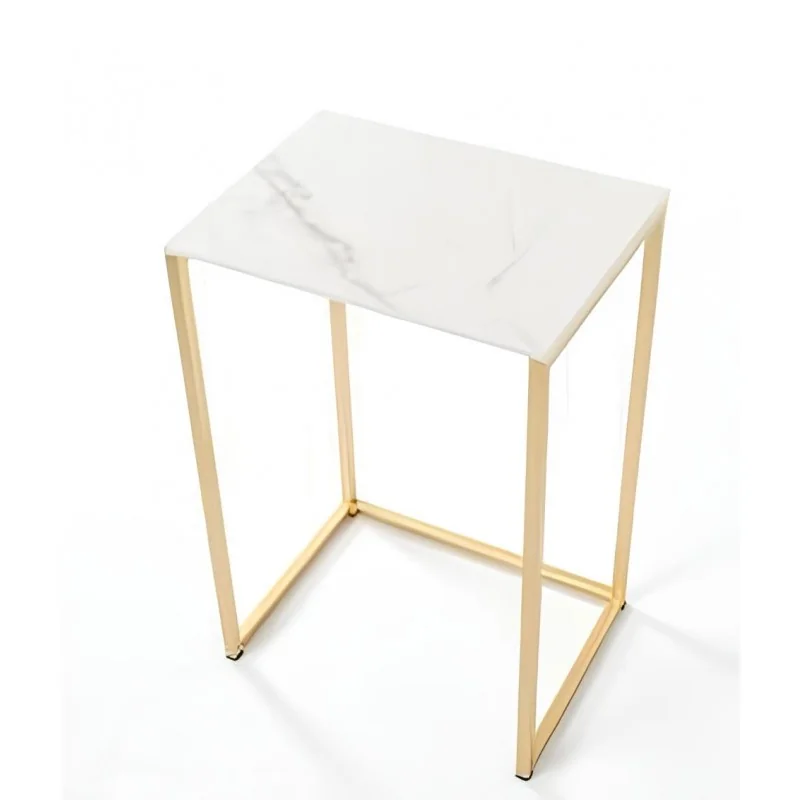 Nightstand Eastcoast white marble top with golden frame 40 x 30 x 58cm