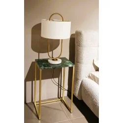 Nightstand Eastcoast green marble top with golden frame 40 x 30 x 58cm
