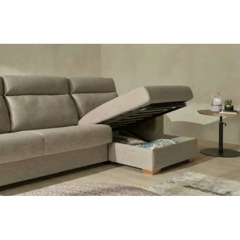 Corner sofa bed Robin with storage fabric of your choice 289-309x155cm