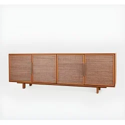 Sideboard Ada 4 doors of solid teak wood 180 x 40 x 63cm