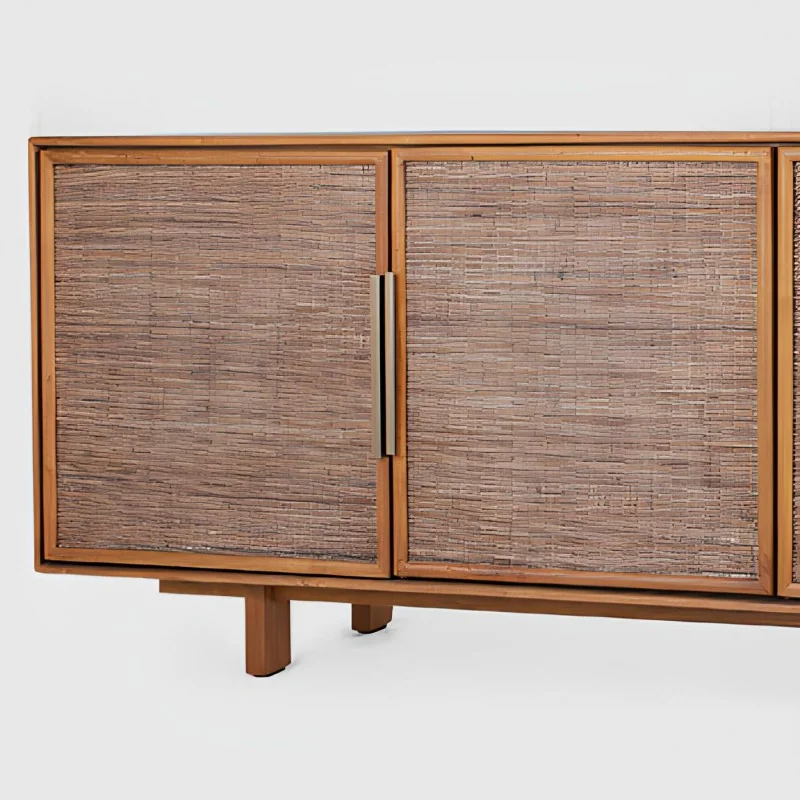 Sideboard Ada 4 doors of solid teak wood 180 x 40 x 63cm