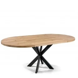 Extendable Round Dining table Lexus of solid oak wood ⌀130 +45-60-90cm