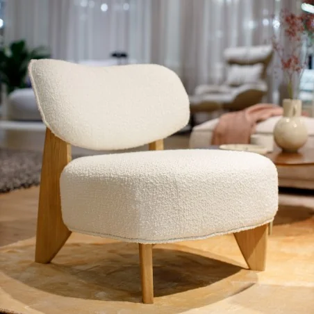 Armchair Juna solid wooden legs with fabric of your choice 70x79x72cm