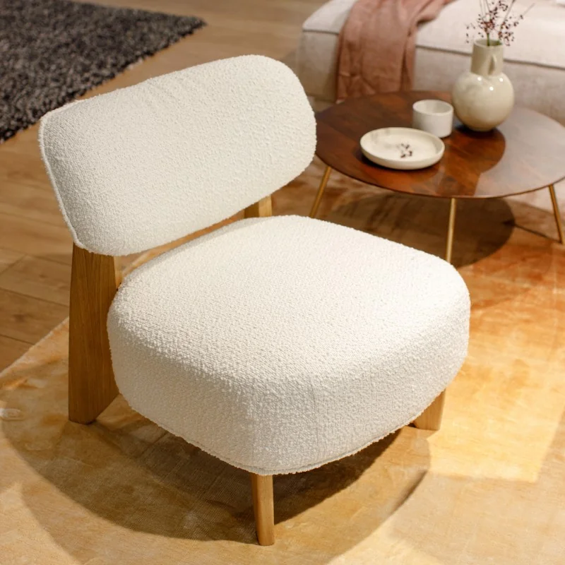 Armchair Juna solid wooden legs with fabric of your choice 70x79x72cm