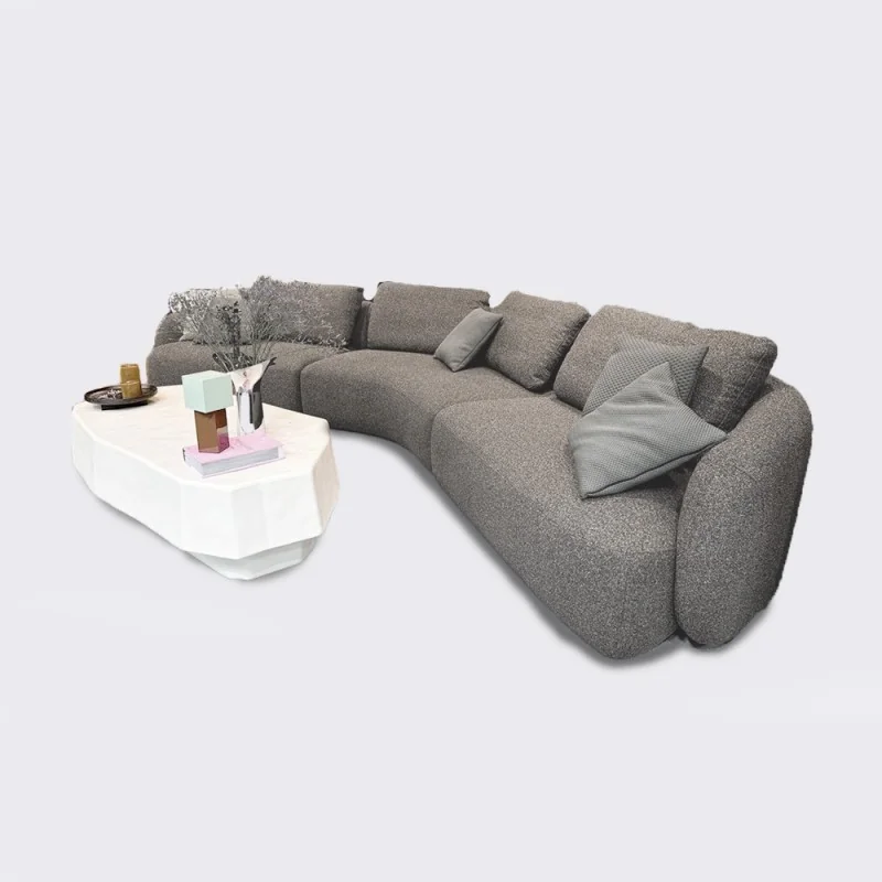Sofa Domani by Enrique Marti Curved 45º six seater 430 x 178cm