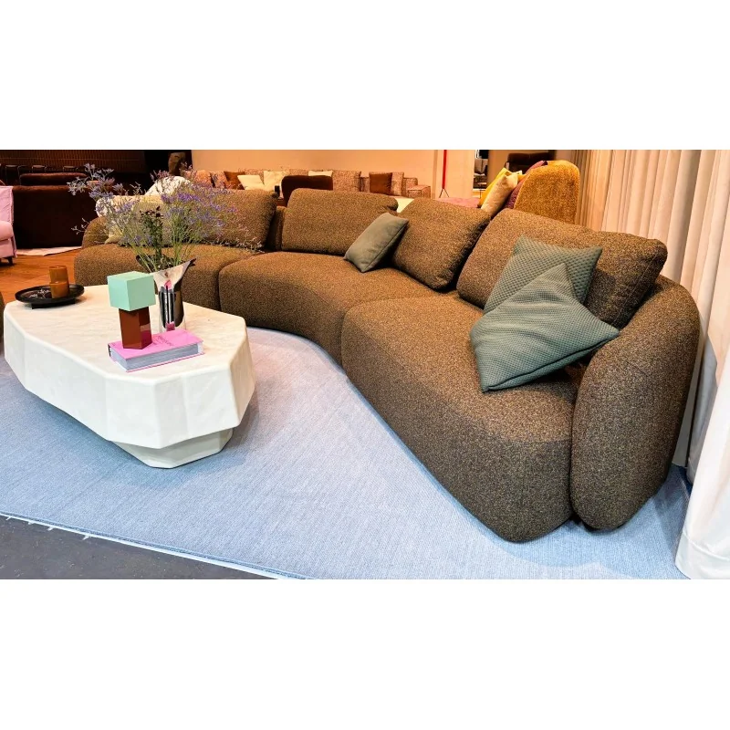 Sofa Domani by Enrique Marti Curved 45º six seater 430 x 178cm
