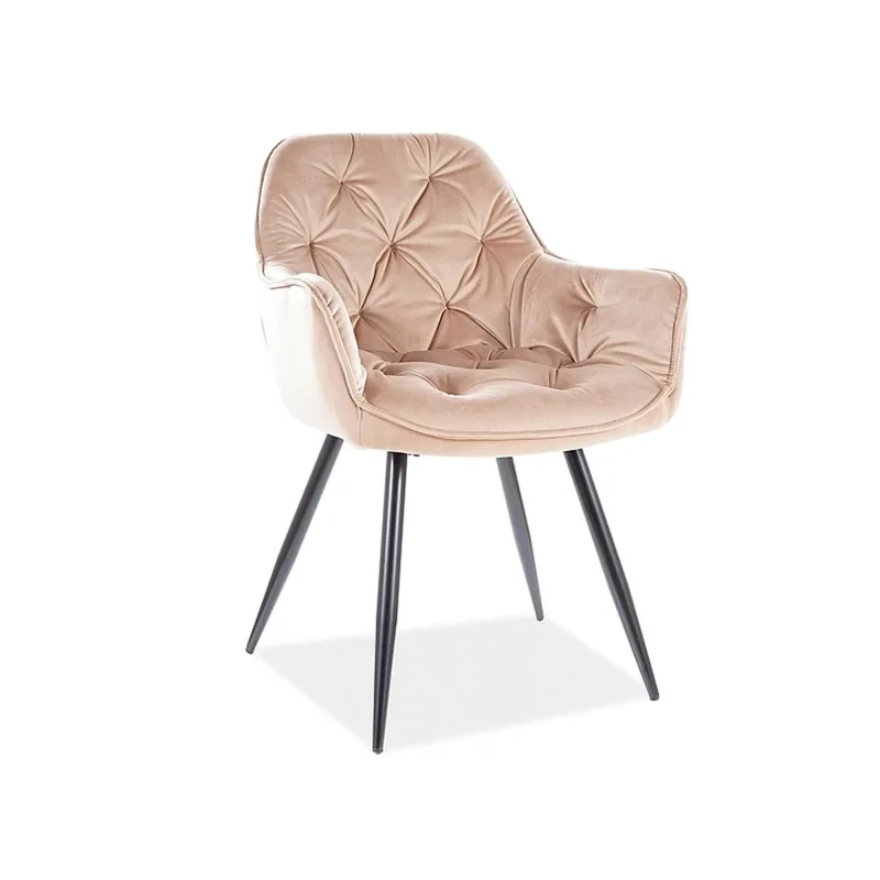 Chair with armrests Cherry with beige velvet 57 x 58 x 87cm