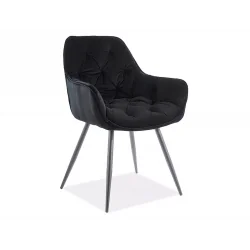 Καρέκλα με μπράτσα Cherry σε μαύρο βελούδο 57 x 58 x 87cm