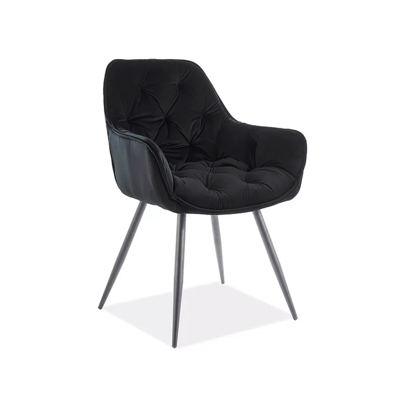 Chair with armrests Cherry with black velvet 57 x 58 x 87cm