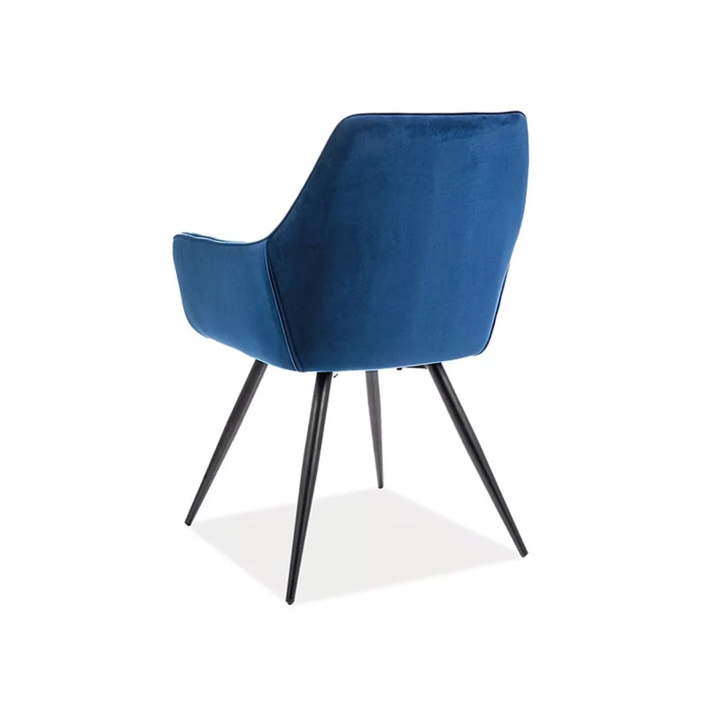 Chair with armrests Cherry with dark blue velvet 57 x 58 x 87cm