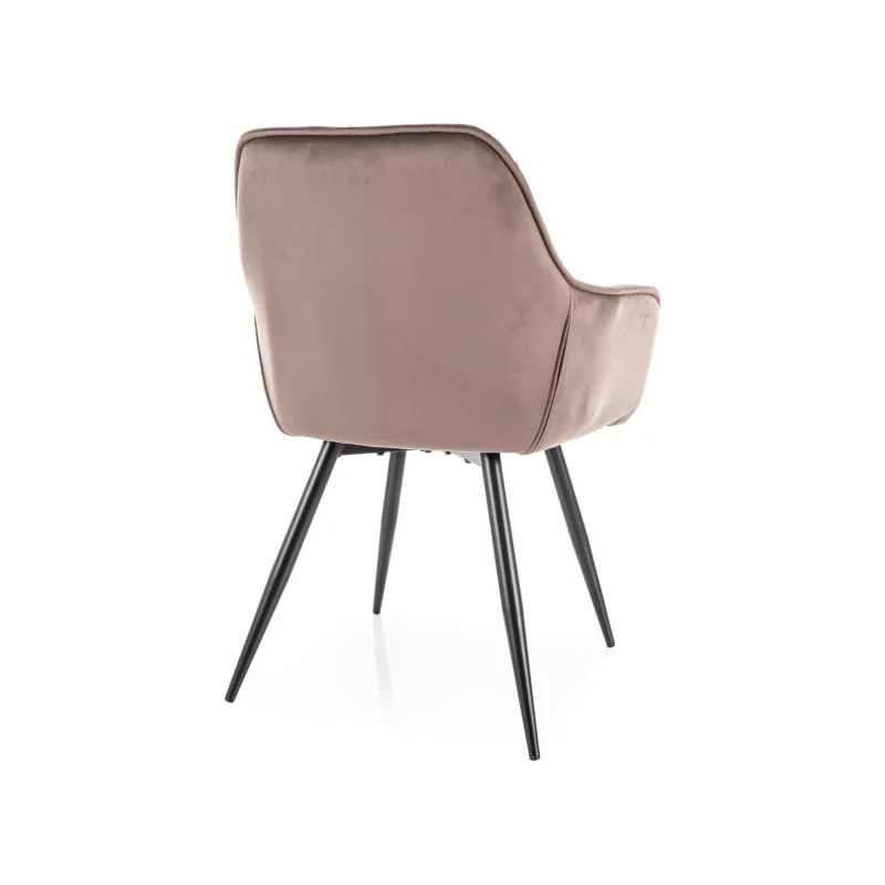 Καρέκλα με μπράτσα Cherry σε καφέ βελούδο 57 x 58 x 87cm