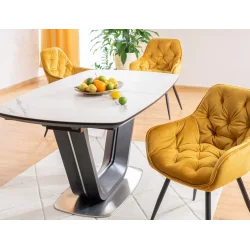 Καρέκλα με μπράτσα Cherry σε χρυσαφί βελούδο 57 x 58 x 87cm