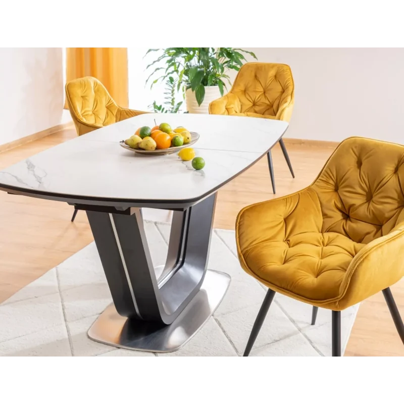 Chair with armrests Cherry with gold color velvet 57 x 58 x 87cm