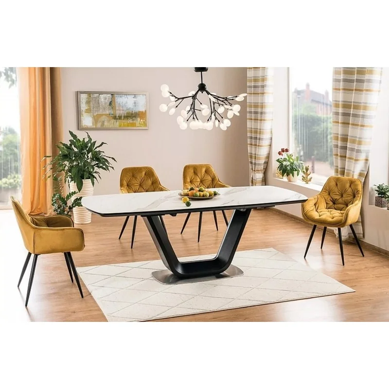 Chair with armrests Cherry with gold color velvet 57 x 58 x 87cm