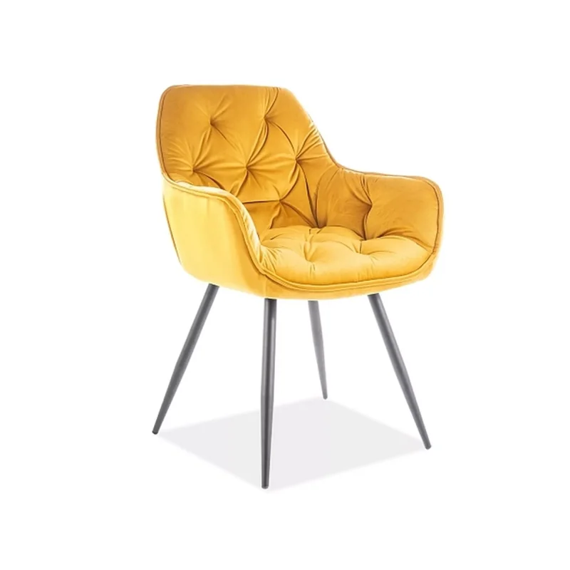 Chair with armrests Cherry with gold color velvet 57 x 58 x 87cm