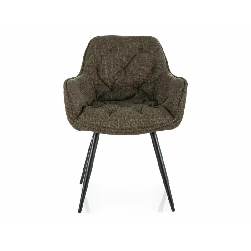 Chair with armrests Cherry with brown color fabric 57 x 58 x 87cm