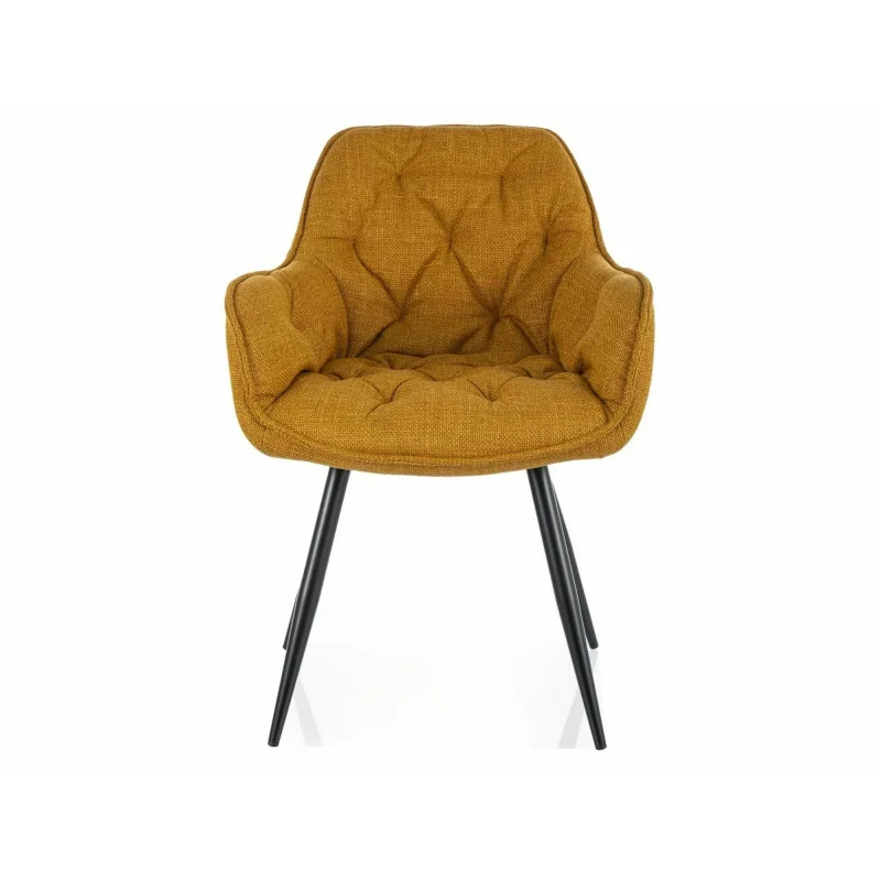 Chair with armrests Cherry with goldish color fabric 57 x 58 x 87cm